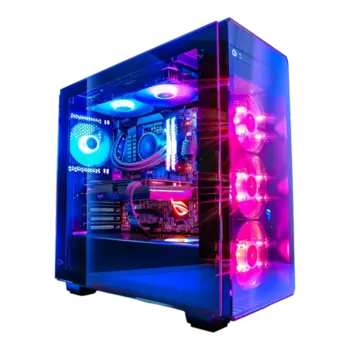 modern gaming pc isolated on transparent free png
