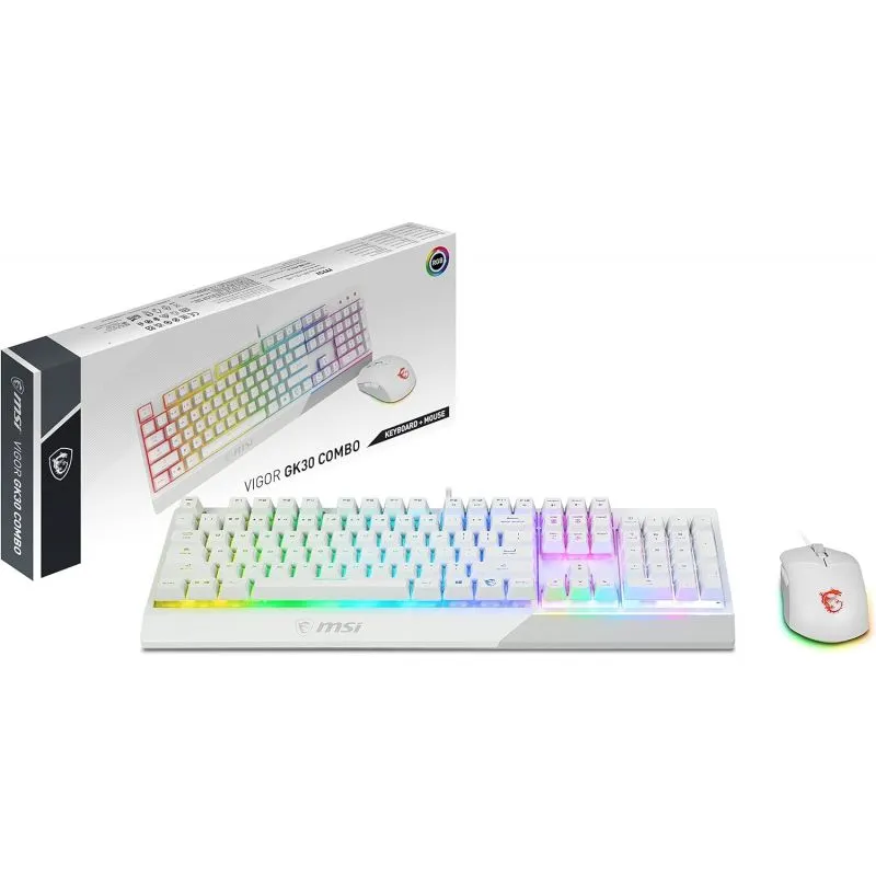 pack clavier souris msi vigor gk30 combo white fr